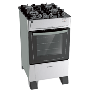 Cocina a Gas James 4 Hornallas Inoxidable Con Mesada De Vidrio C 690 V INOX