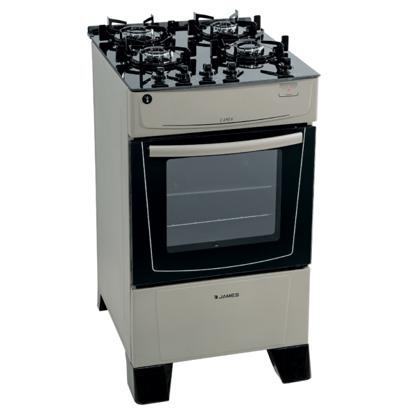 Cocina a Gas James 4 Hornallas Titanium Con Mesada De Vidrio C 690 V TITANIUM