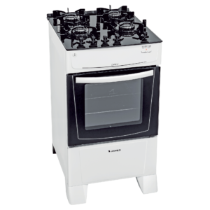 Cocina a Gas James 4 Hornallas Blanco Con Mesada De Vidrio C 690 V BLANCO