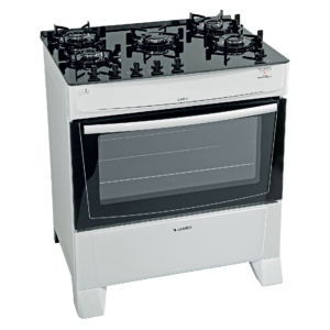 C695V-Blanca-Derecha5h Cocina a Gas James 5 Hornallas Blanco Con Mesada De Vidrio C 695 V BLANCO