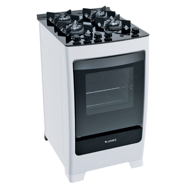 Cocina a Gas James 4 Hornallas Blanco Con Mesada De Vidrio C 700 V BLANCO