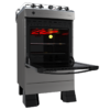 Cocina a Gas Enxuta 4 Hornallas Negro Con Mesada de Vidrio CENX27542T