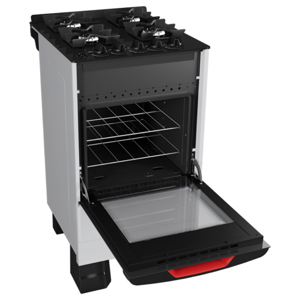 Cocina a Gas Enxuta 4 Hornallas Blanco Con Mesada de Vidrio CENXV27542W-1