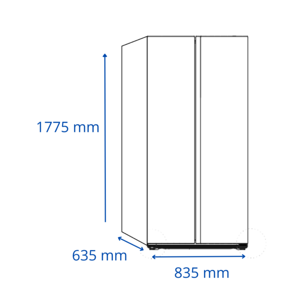 Refrigerador Heladera James Inoxidable 486 Litros Inverter Side By Side Frio Seco RJ 35M SBSI