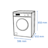 SEV-10-BC-CON-DIMENSIONES Secarropas James 10 Kg Silver SEV 10 BC BLANCO