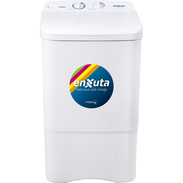 Lavarropas Enxuta LEX218 de carga superior, 6 kg de capacidad, color blanco con controles manuales