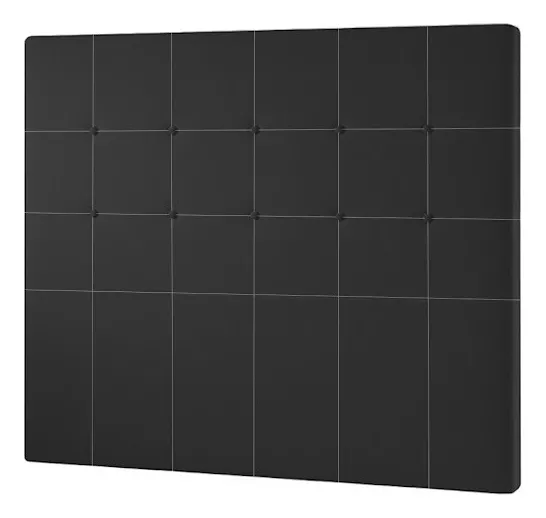 Respaldo de cama Imperial 2 plaza tapizado en tela negro con capitoné, diseño moderno y elegante