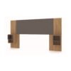 Respaldo Tokio de 2 plazas en color madera con mesa de luz integrada, diseño elegante y funcional para dormitorio