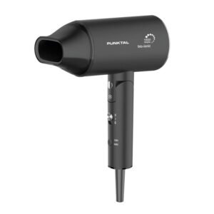 Secador de cabello Punktal PK-2100ION de 1600W, color negro, con tecnología bio-ionic y diseño compacto para viaje