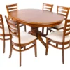 Juego Comedor Mesa Extensible + 6 Sillas Tapizadas