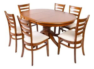 EXTENSIBLE 1 Juego Comedor Mesa Extensible + 6 Sillas Tapizadas
