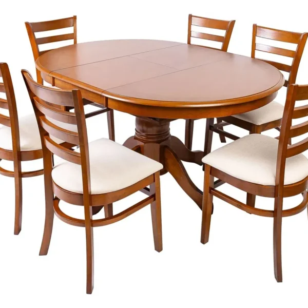 EXTENSIBLE 1 Juego Comedor Mesa Extensible + 6 Sillas Tapizadas