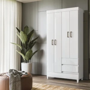 Ropero Fit 4 Puertas y 2 Cajones Blanco