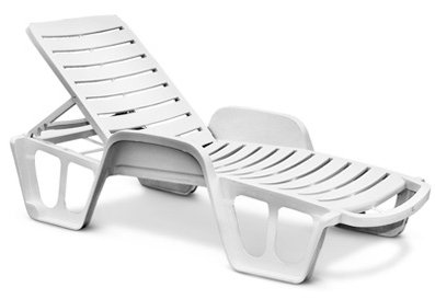 Reposera Piscina Pvc Blanco