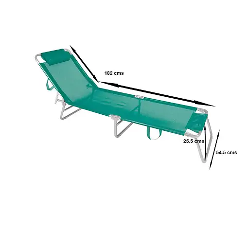 Reposera Playa Plegable Aluminio Verde