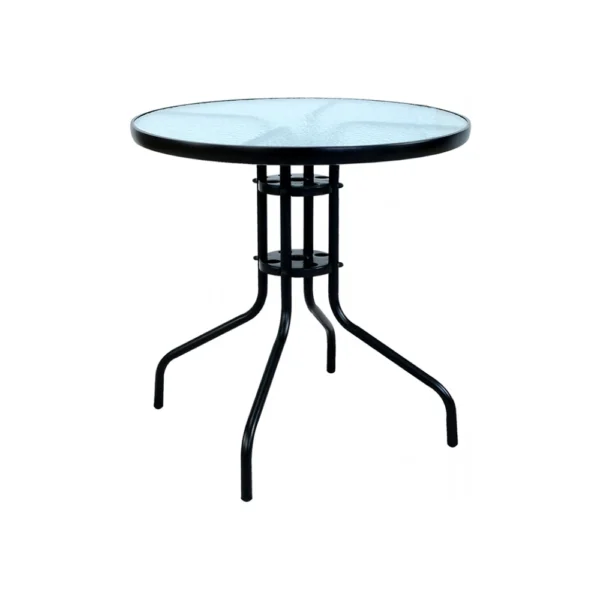 mesa-de-exterior-acero-y-vidrio-negro-minhla Mesa de comedor Acero y Vidrio Negra Minhla