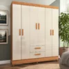 Ropero Lite 6 Puertas y 2 Cajones Cinamomo/ Off White