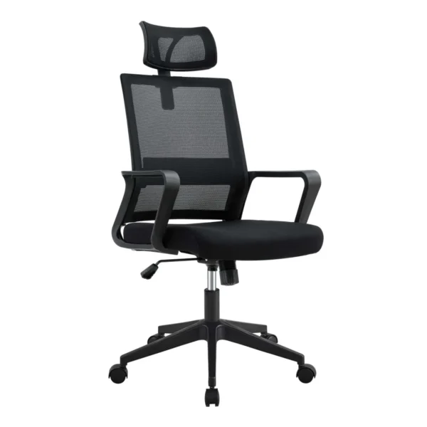 Silla de Oficina Malla Con Cabecera Negro Collins