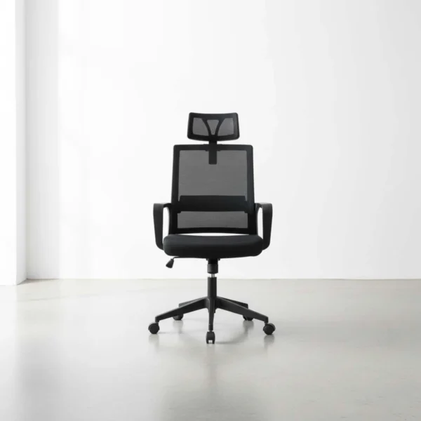Silla de Oficina Malla Con Cabecera Negro Collins