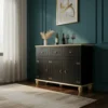 Aparador De Buffet Joy Negro 3 Puertas y 3 Cajones